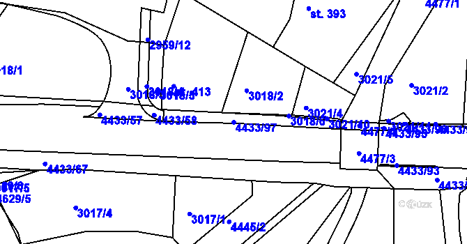 Parcela st. 4433/97 v KÚ Slavičín, Katastrální mapa
