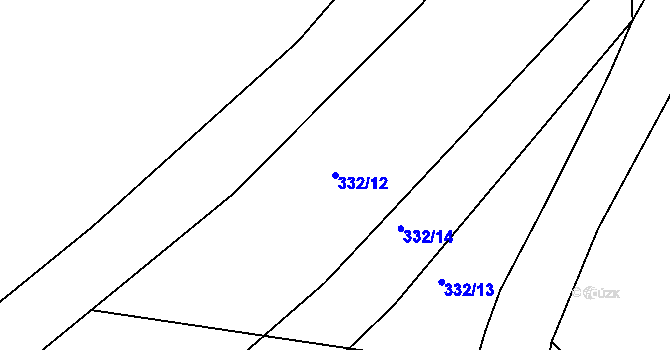 Parcela st. 332/12 v KÚ Slavičín, Katastrální mapa
