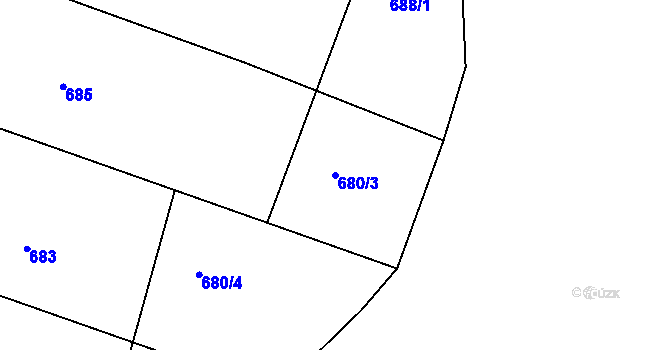 Parcela st. 680/3 v KÚ Slavičín, Katastrální mapa