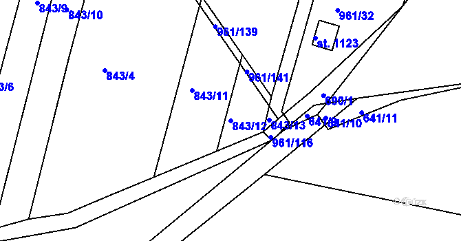 Parcela st. 843/12 v KÚ Slavičín, Katastrální mapa