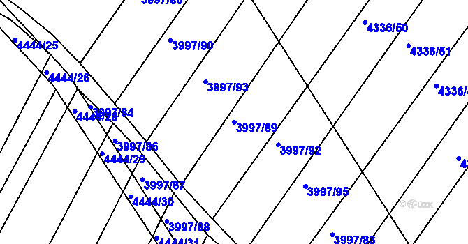 Parcela st. 3997/89 v KÚ Slavičín, Katastrální mapa