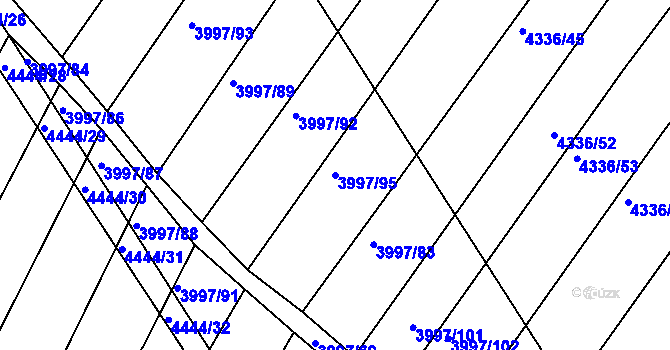 Parcela st. 3997/95 v KÚ Slavičín, Katastrální mapa