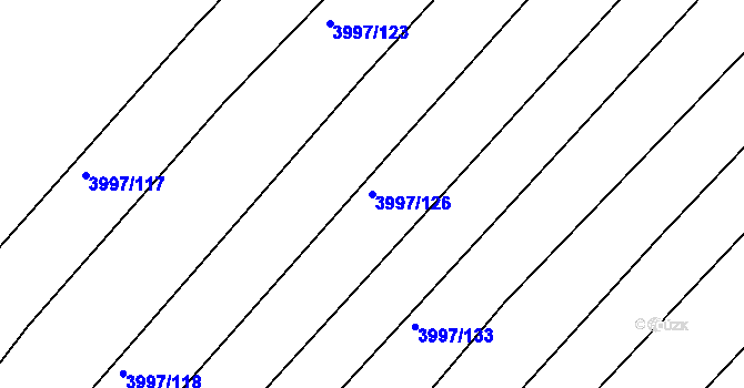 Parcela st. 3997/126 v KÚ Slavičín, Katastrální mapa