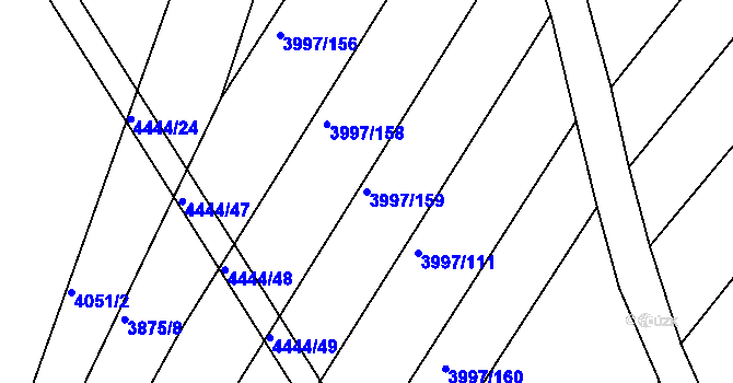Parcela st. 3997/159 v KÚ Slavičín, Katastrální mapa