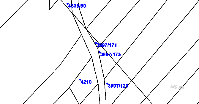 Parcela st. 3997/173 v KÚ Slavičín, Katastrální mapa