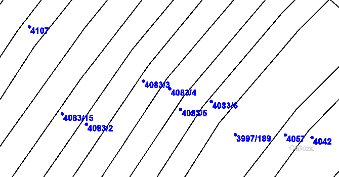Parcela st. 4083/4 v KÚ Slavičín, Katastrální mapa