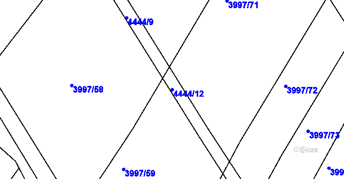 Parcela st. 4444/12 v KÚ Slavičín, Katastrální mapa