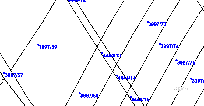 Parcela st. 4444/13 v KÚ Slavičín, Katastrální mapa
