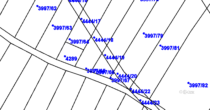 Parcela st. 4444/19 v KÚ Slavičín, Katastrální mapa