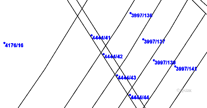 Parcela st. 4444/42 v KÚ Slavičín, Katastrální mapa