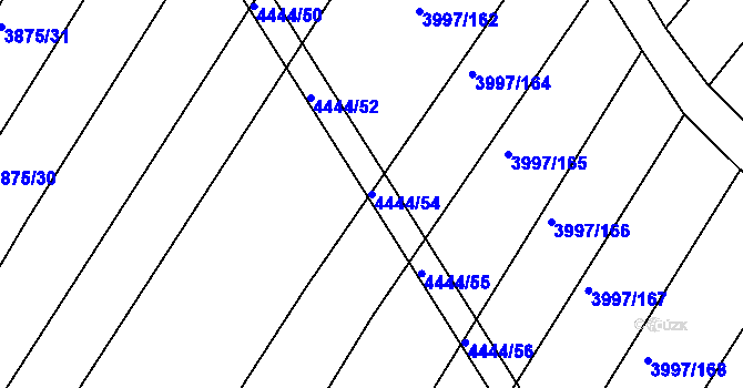 Parcela st. 4444/54 v KÚ Slavičín, Katastrální mapa