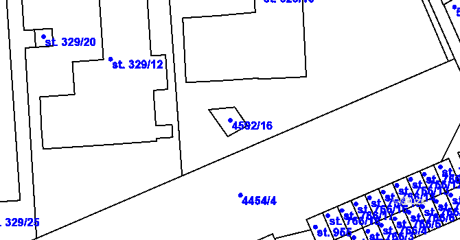 Parcela st. 4592/16 v KÚ Slavičín, Katastrální mapa