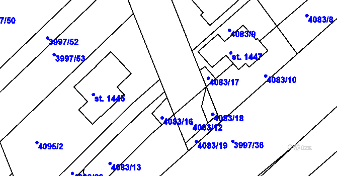 Parcela st. 4083/11 v KÚ Slavičín, Katastrální mapa