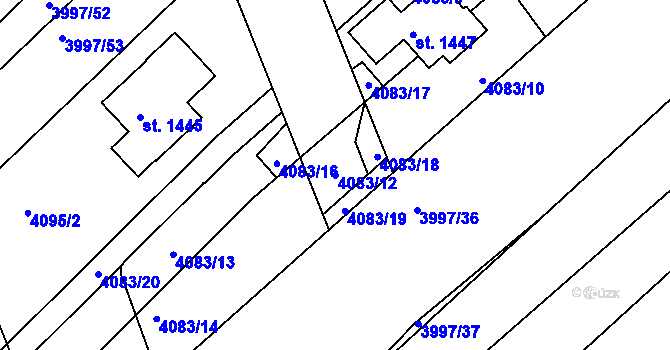 Parcela st. 4083/12 v KÚ Slavičín, Katastrální mapa