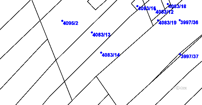 Parcela st. 4083/14 v KÚ Slavičín, Katastrální mapa