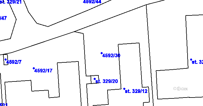 Parcela st. 4592/30 v KÚ Slavičín, Katastrální mapa