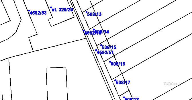 Parcela st. 4592/51 v KÚ Slavičín, Katastrální mapa