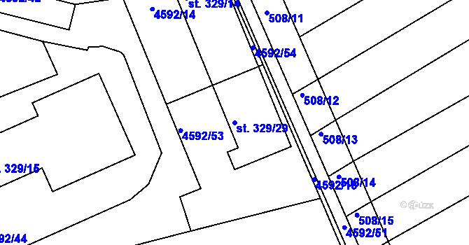 Parcela st. 329/29 v KÚ Slavičín, Katastrální mapa