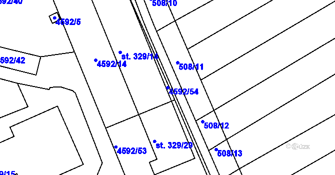 Parcela st. 4592/54 v KÚ Slavičín, Katastrální mapa