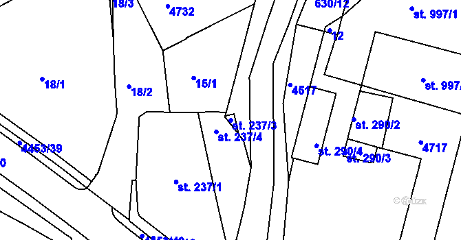 Parcela st. 237/3 v KÚ Slavičín, Katastrální mapa