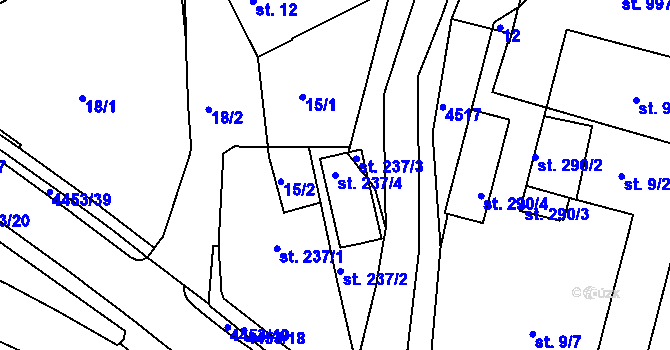 Parcela st. 237/4 v KÚ Slavičín, Katastrální mapa