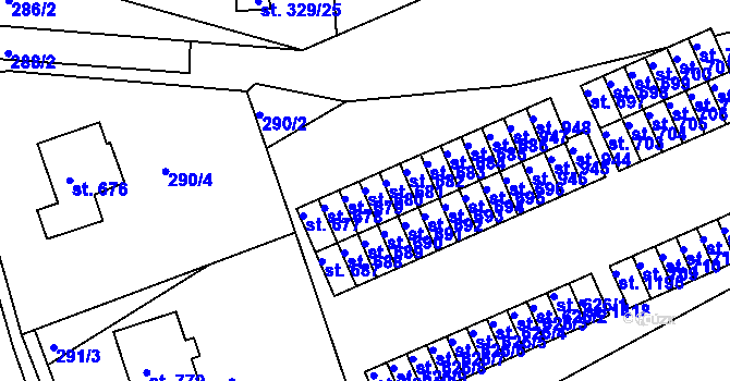 Parcela st. 680 v KÚ Slavičín, Katastrální mapa
