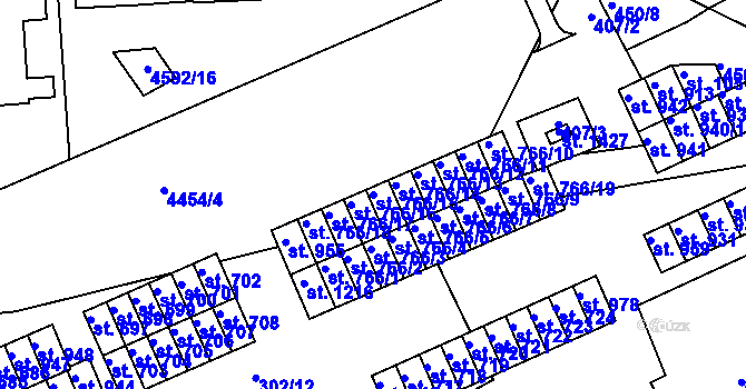 Parcela st. 766/15 v KÚ Slavičín, Katastrální mapa