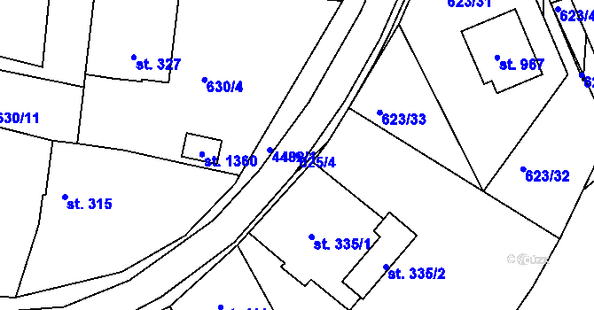 Parcela st. 625/4 v KÚ Slavičín, Katastrální mapa