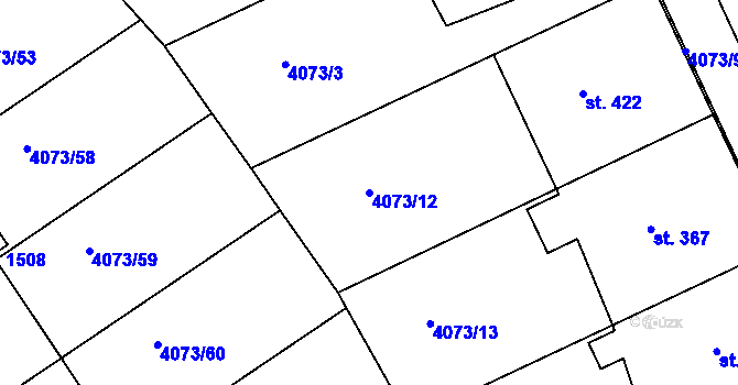 Parcela st. 4073/12 v KÚ Slavičín, Katastrální mapa