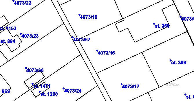 Parcela st. 4073/16 v KÚ Slavičín, Katastrální mapa