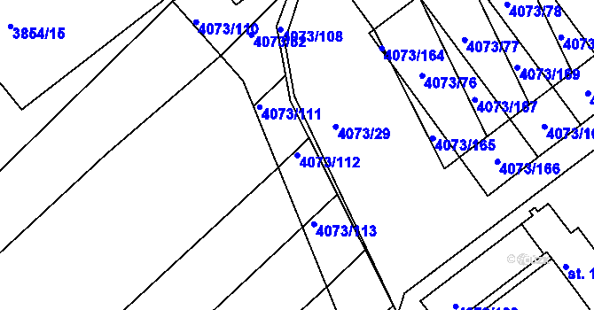 Parcela st. 4073/112 v KÚ Slavičín, Katastrální mapa