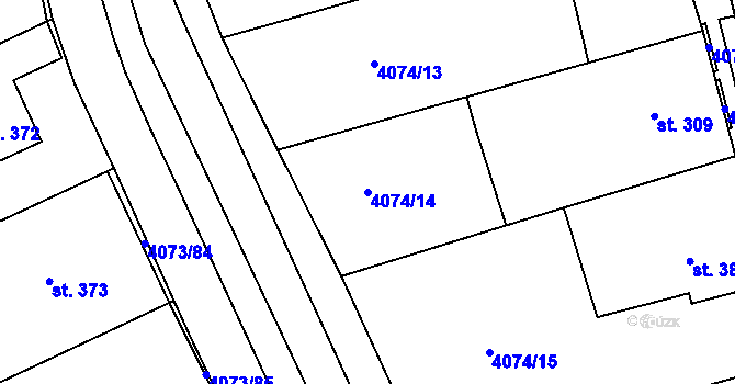 Parcela st. 4074/14 v KÚ Slavičín, Katastrální mapa