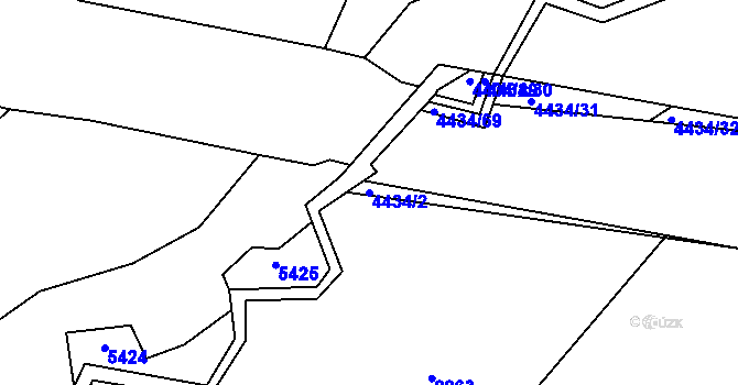 Parcela st. 4434/2 v KÚ Slavičín, Katastrální mapa