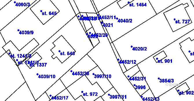 Parcela st. 4452/3 v KÚ Slavičín, Katastrální mapa