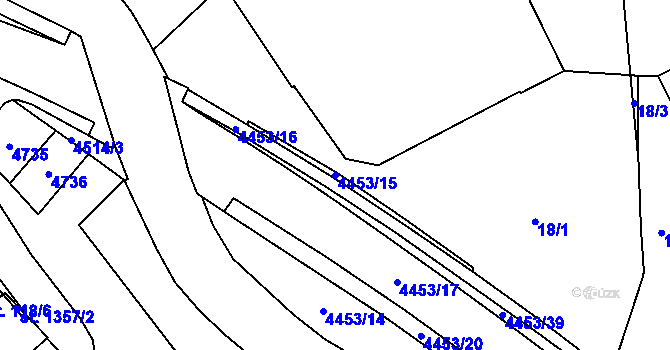 Parcela st. 4453/15 v KÚ Slavičín, Katastrální mapa