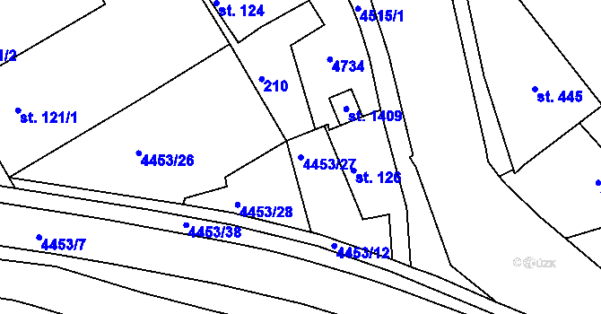 Parcela st. 4453/27 v KÚ Slavičín, Katastrální mapa