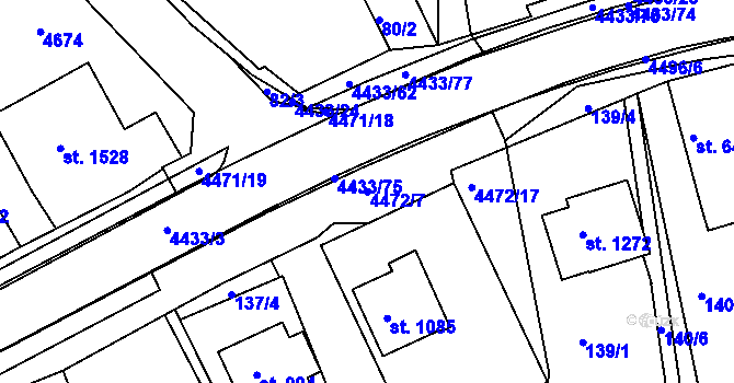 Parcela st. 4472/7 v KÚ Slavičín, Katastrální mapa