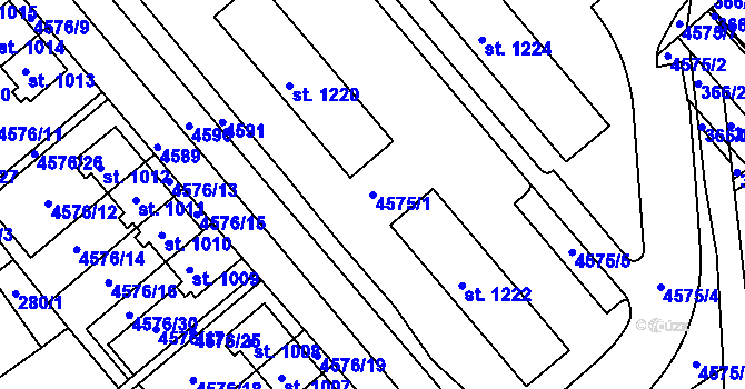 Parcela st. 4575/1 v KÚ Slavičín, Katastrální mapa