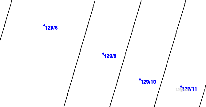 Parcela st. 129/9 v KÚ Okrašovice, Katastrální mapa