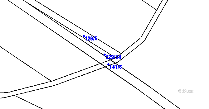 Parcela st. 129/14 v KÚ Okrašovice, Katastrální mapa