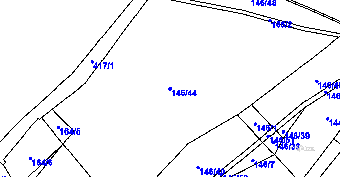 Parcela st. 146/44 v KÚ Okrašovice, Katastrální mapa
