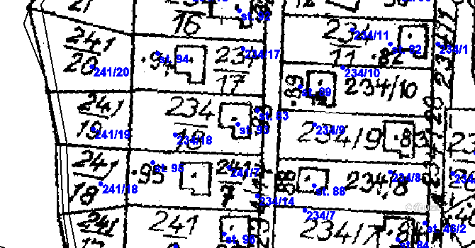 Parcela st. 93 v KÚ Kocourov u Slavíkova, Katastrální mapa