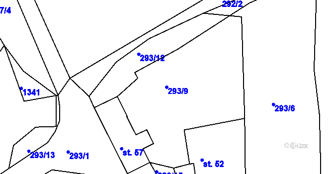 Parcela st. 293/9 v KÚ Slavíkov u Chotěboře, Katastrální mapa