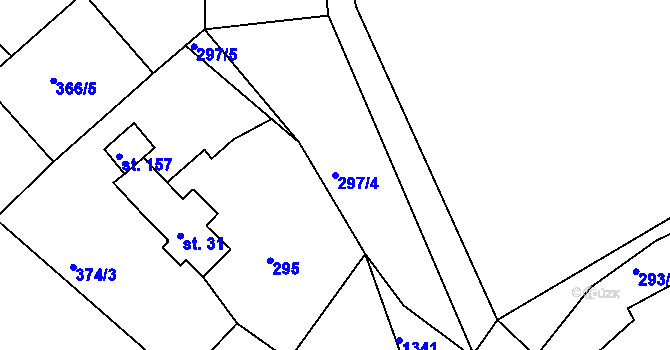 Parcela st. 297/4 v KÚ Slavíkov u Chotěboře, Katastrální mapa