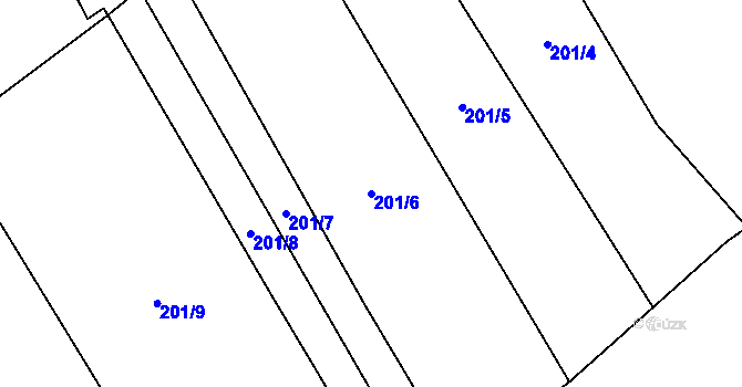 Parcela st. 201/6 v KÚ Slavíkovice, Katastrální mapa