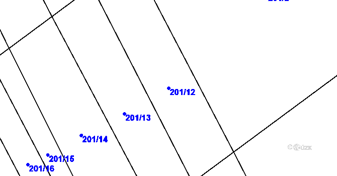 Parcela st. 201/12 v KÚ Slavíkovice, Katastrální mapa