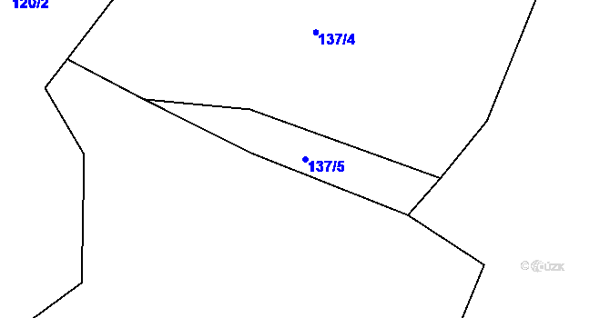 Parcela st. 137/5 v KÚ Větřní-Kaliště, Katastrální mapa