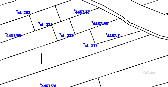 Parcela st. 317 v KÚ Slavkov u Uherského Brodu, Katastrální mapa