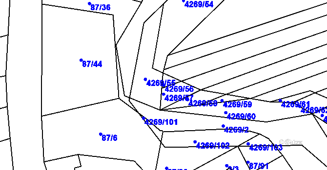 Parcela st. 4269/56 v KÚ Slavkov u Uherského Brodu, Katastrální mapa