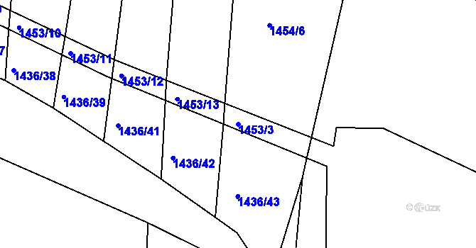 Parcela st. 1453/3 v KÚ Slavkov u Opavy, Katastrální mapa
